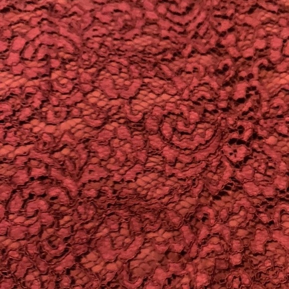 Tory Burch Maroon Merino Wool Lace Sweater, size small - Picture 5 of 7